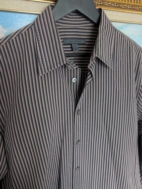 John Varvatos Striped Button-Down Shirt in Pink and Black